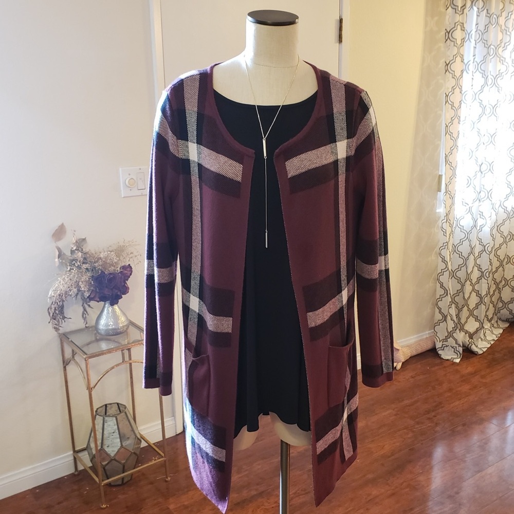 Elle Maroon Long cardigan